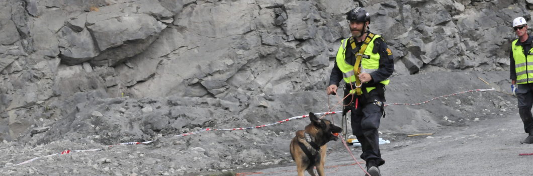 Politiets hundepatrulje bruker Franzefoss' pukkverk som treningsarena